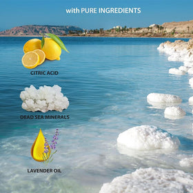 Dead Sea Collection being used in shower demonstrating gentle cleansing in action