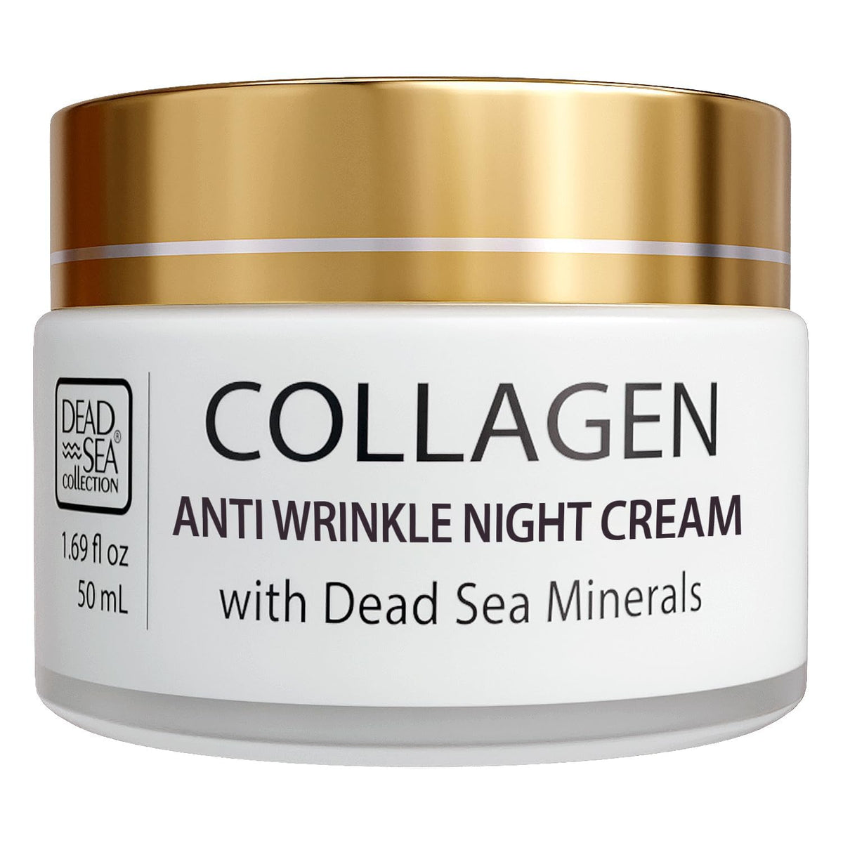 Dead Sea Collection jar front view showing compact 50 ml packaging and premium finish