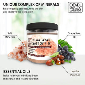 Dead Sea Collection close-up of salt texture highlighting gentle exfoliation