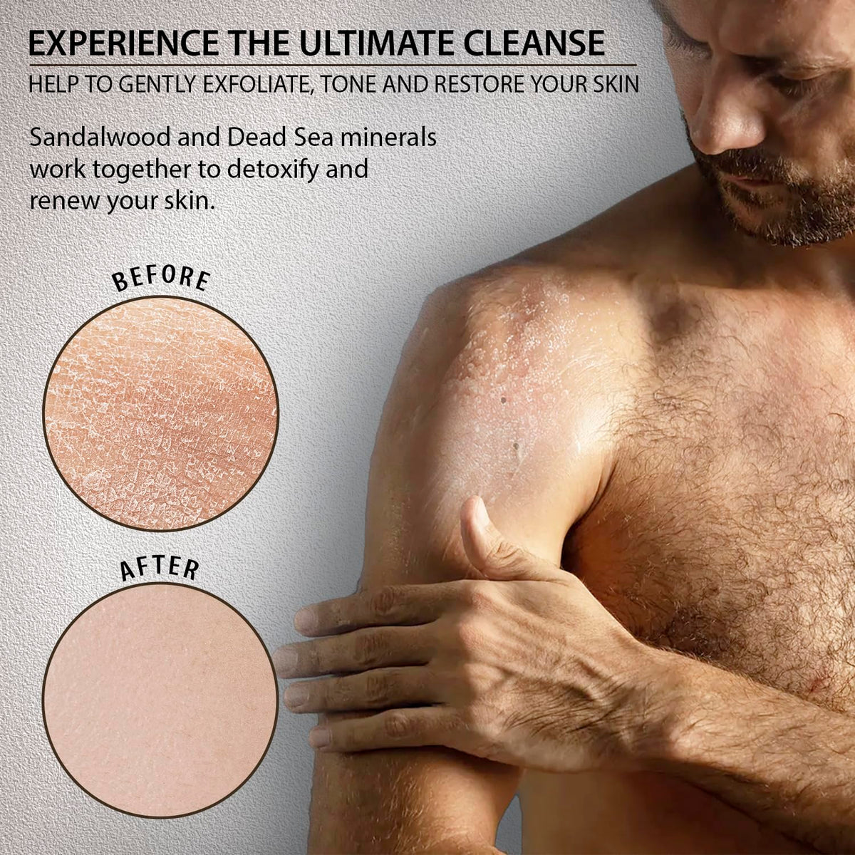 Dead Sea Collection jar staged in shower setting for real-life use benefit