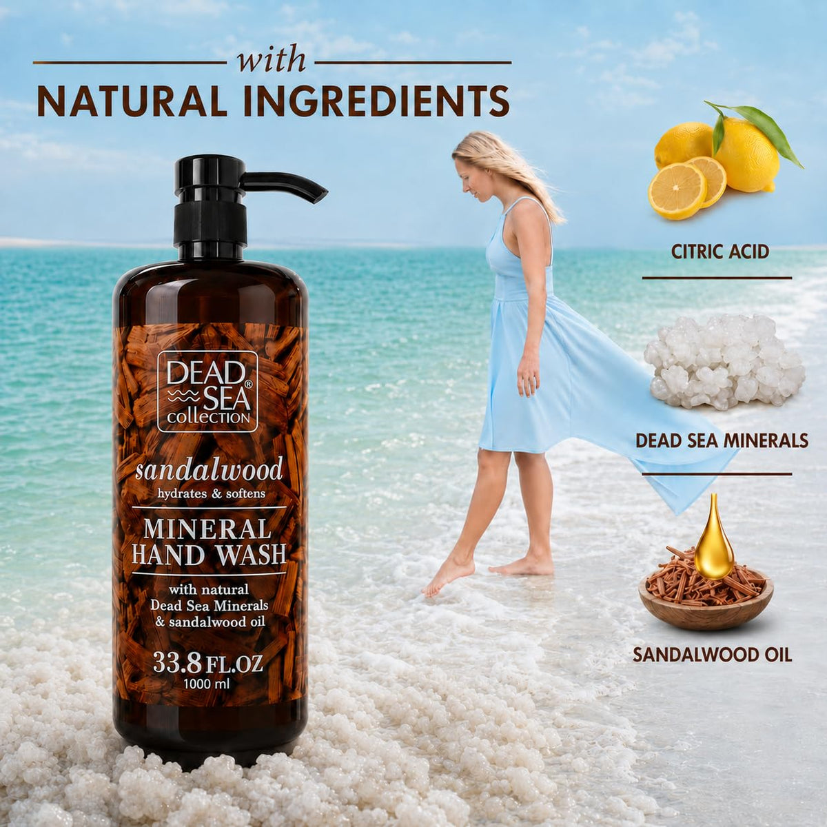 Dead Sea Collection closeup of mild foam lather showing gentle cleansing