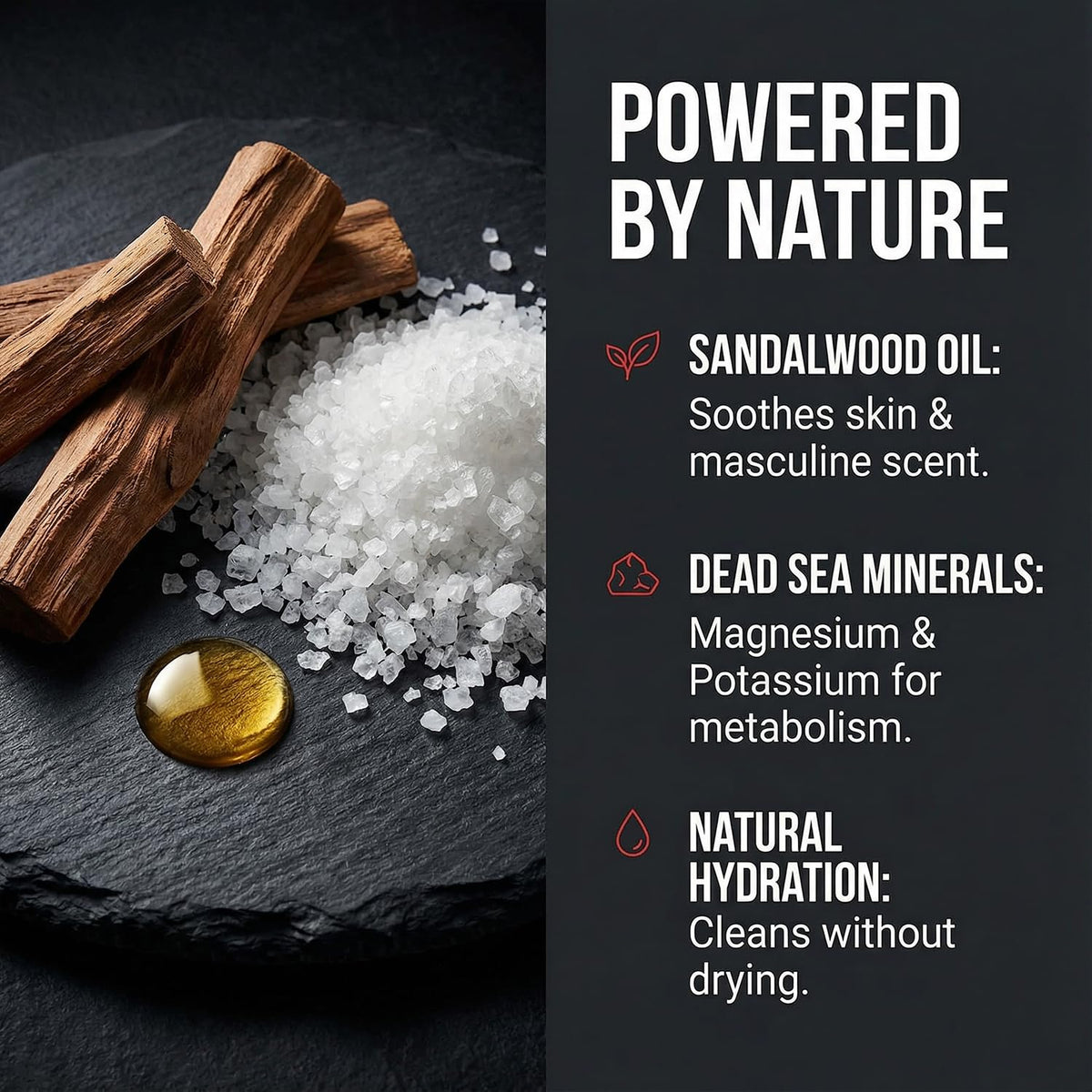 Dead Sea Collection gel texture on palm illustrating smooth moisturizing lather