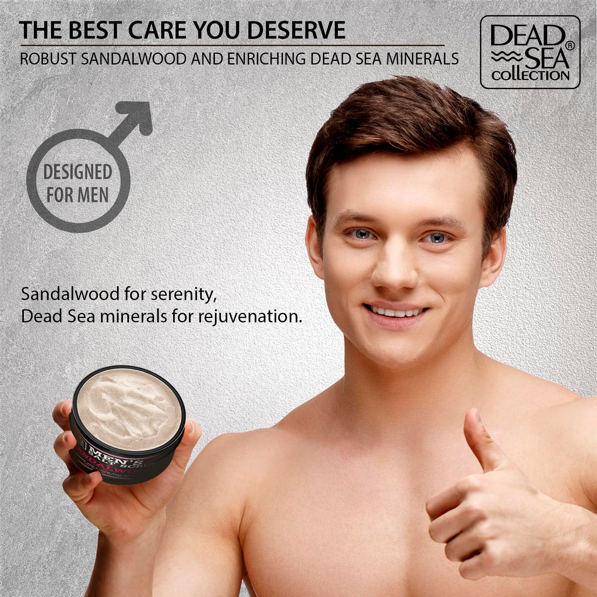 Dead Sea Collection label close-up highlighting Dead Sea minerals benefit