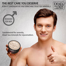 Dead Sea Collection label close-up highlighting Dead Sea minerals benefit