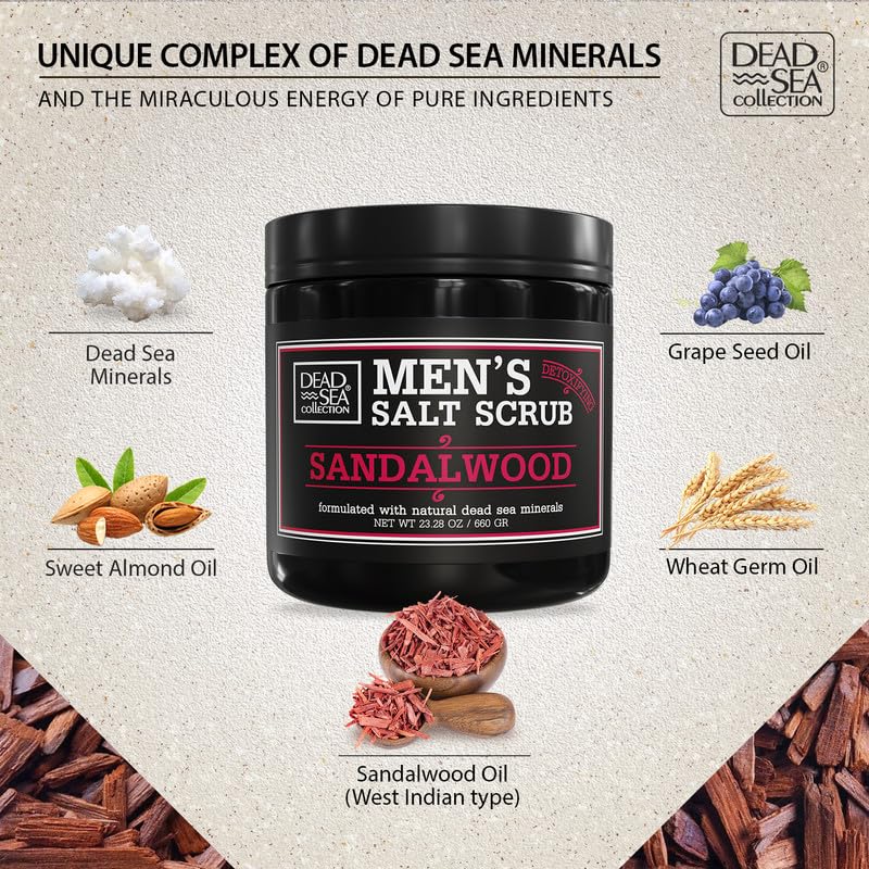 Dead Sea Collection scrub spread on hand demonstrating exfoliation benefit