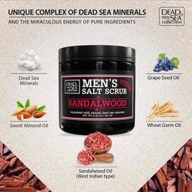 Dead Sea Collection scrub spread on hand demonstrating exfoliation benefit