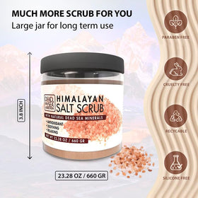 Dead Sea Collection beside a hand for size comparison showing large 23.28 oz jar