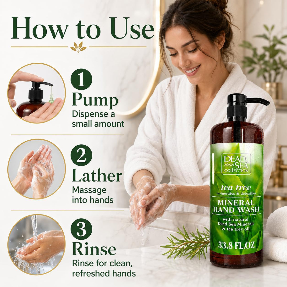 Dead Sea Collection tea tree oil dropper implying fresh clarifying scent benefit
