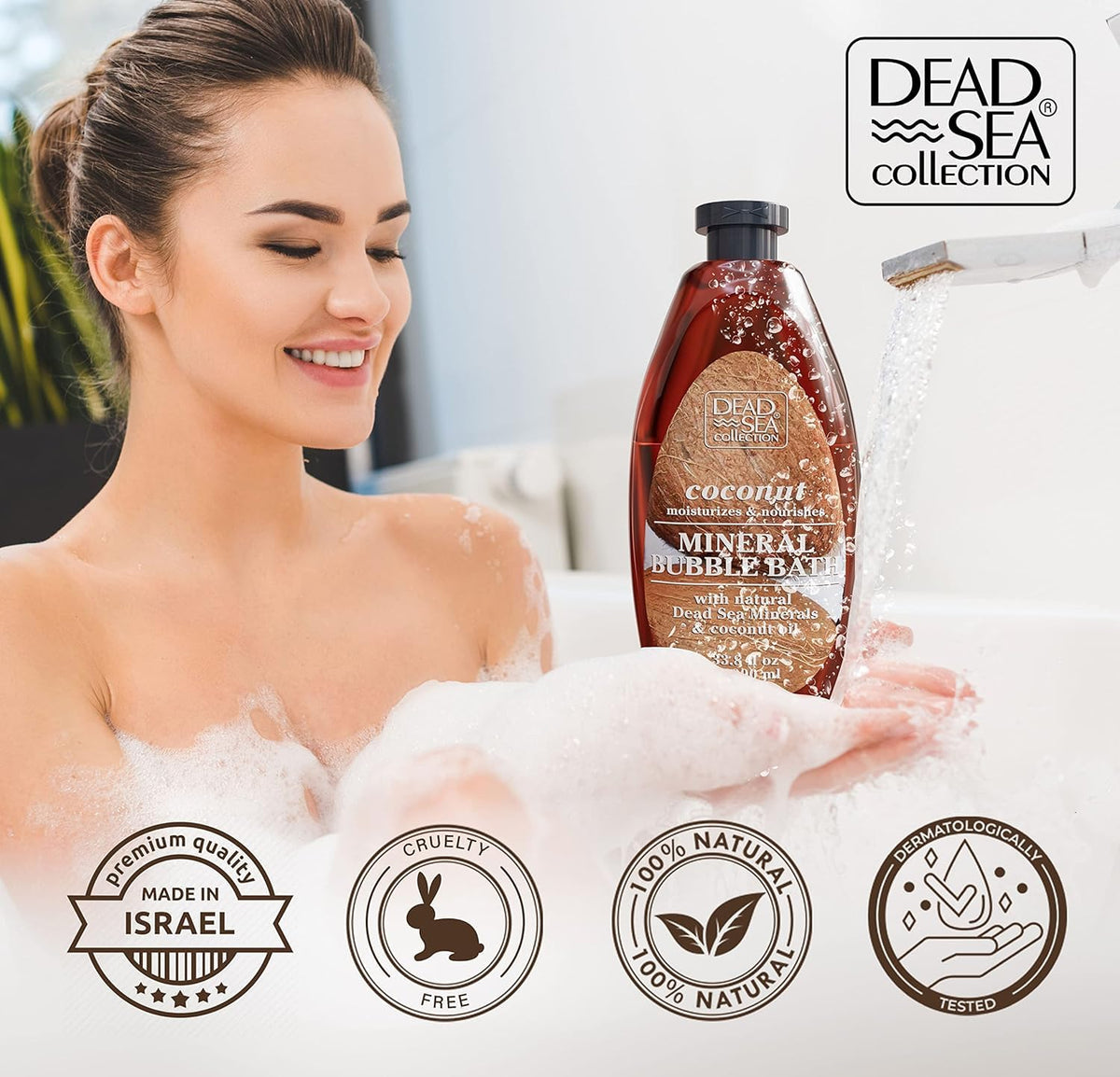 Dead Sea Collection texture foam detail showing creamy lather for skin comfort