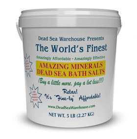 Dead Sea Warehouse front packaging showing 5 lb bag and product benefits