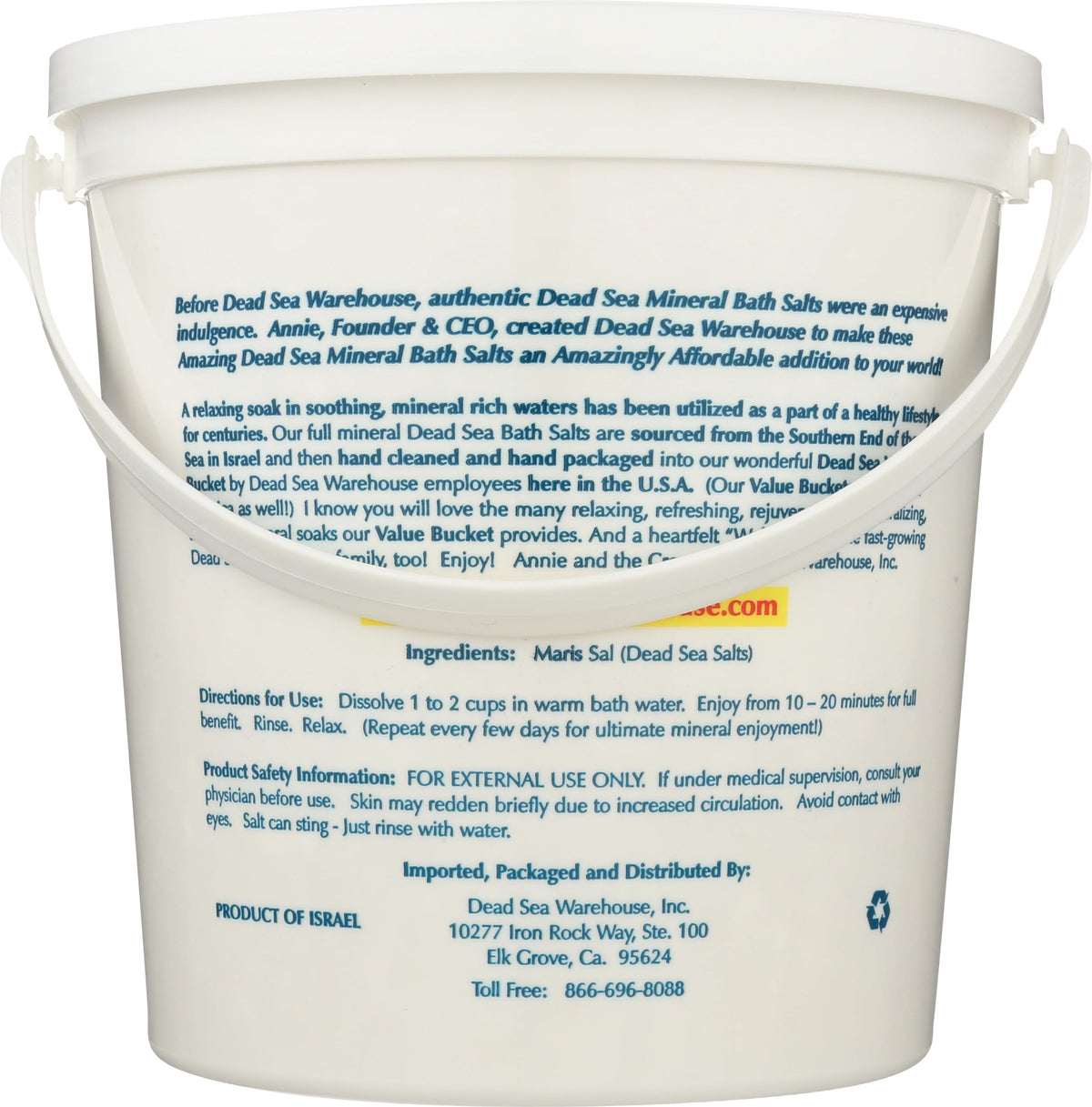 Dead Sea Warehouse label detail showing mineral list and ingredient clarity