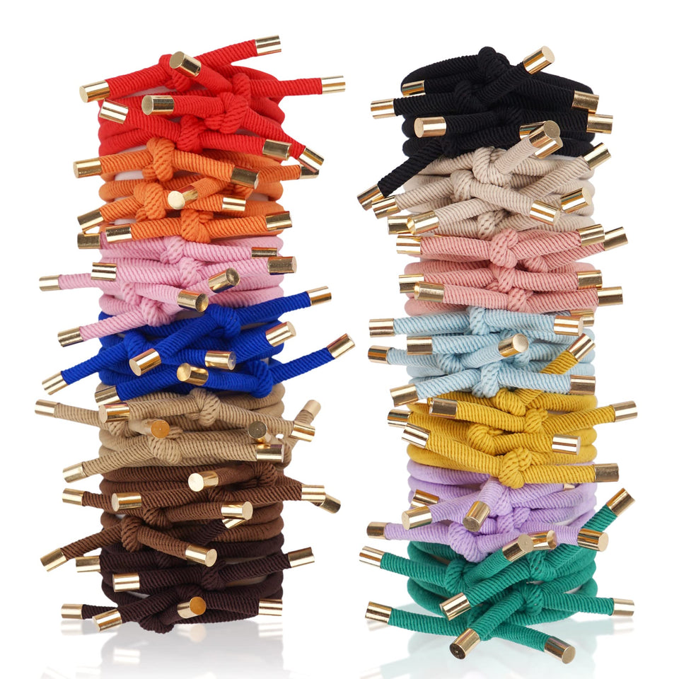 DealEachDay front pack of 56 hair ties showing full color range and neat packaging benefits