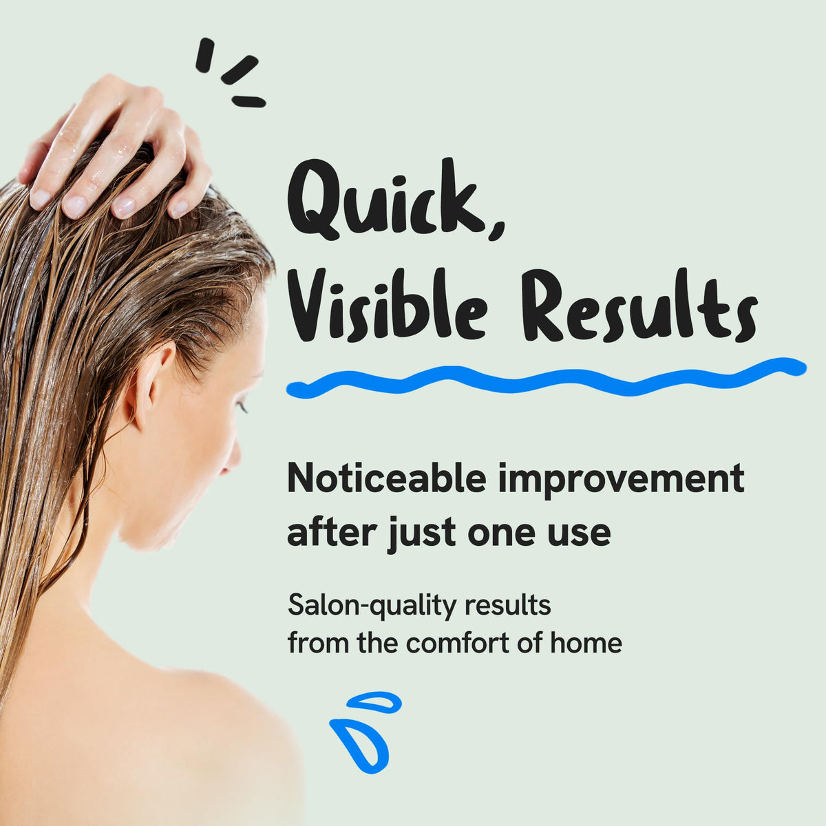 DEAR HAIR being applied to wet hair demonstrating detangling and instant slip