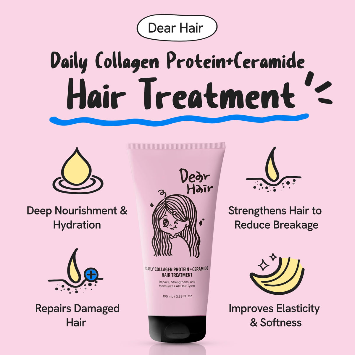 DEAR HAIR cream texture close-up highlighting rich hydration and smooth application