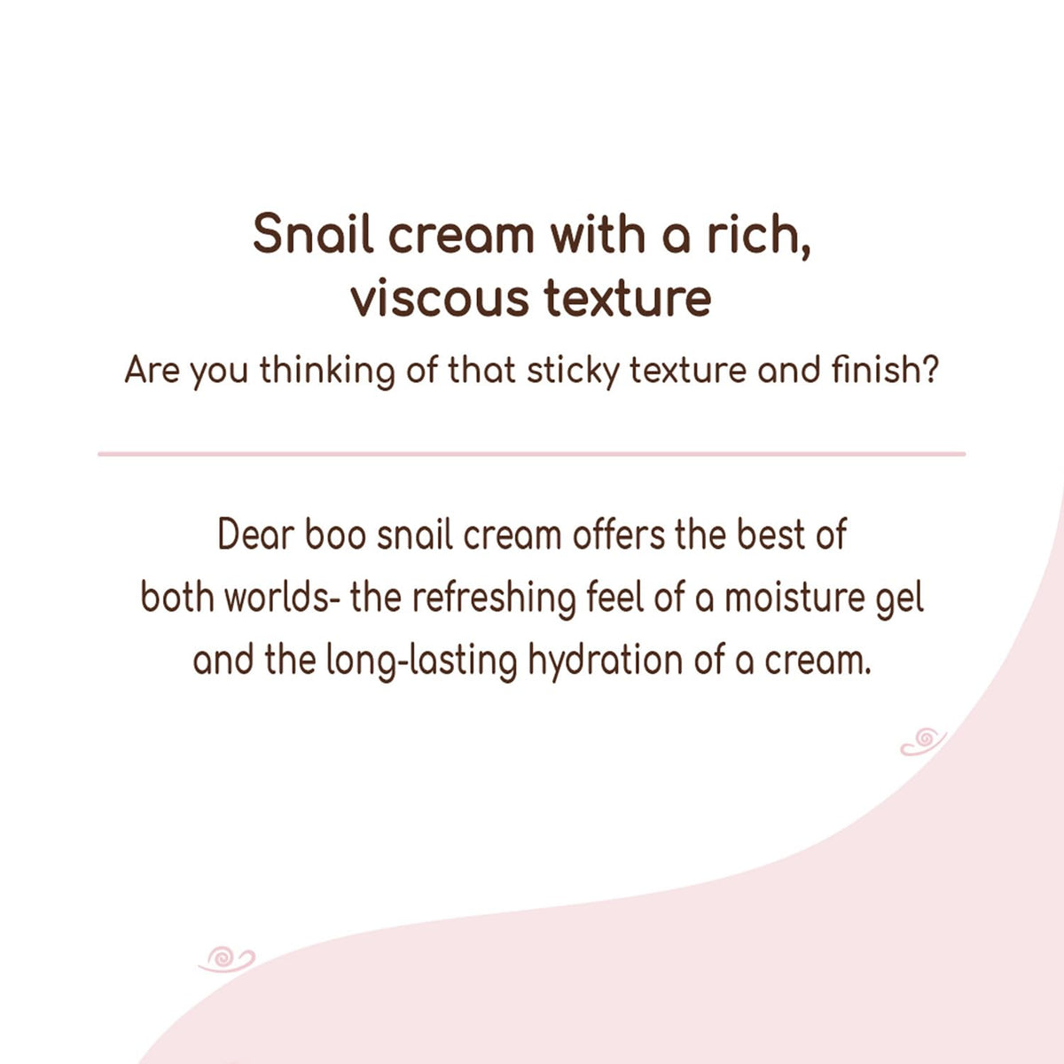 DEARBOO cream being applied to skin demonstrating smooth glide