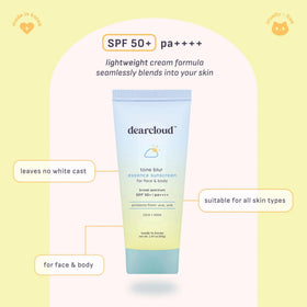 dearcloud application on hand demonstrating blurring primer effect