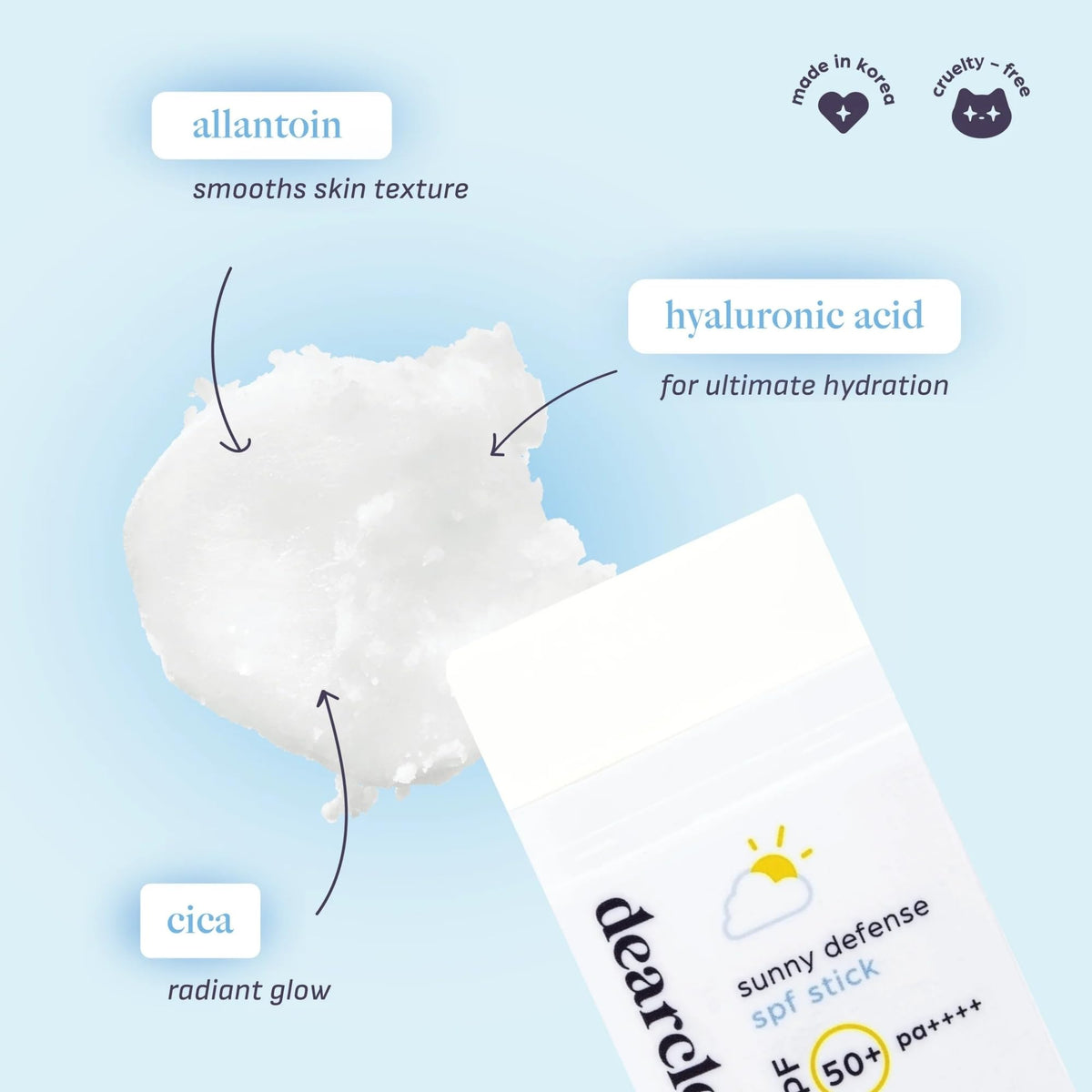 dearcloud application on cheek demonstrating easy blending benefit