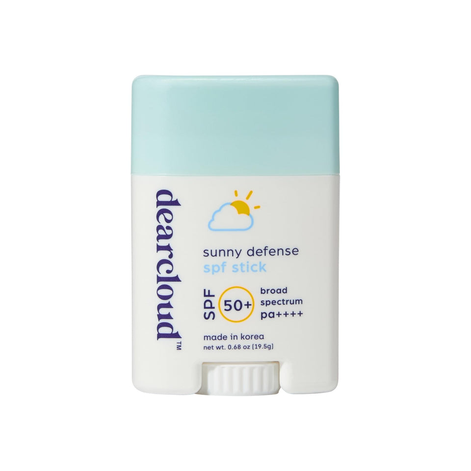 dearcloud stick front packaging showing SPF 50+ benefit