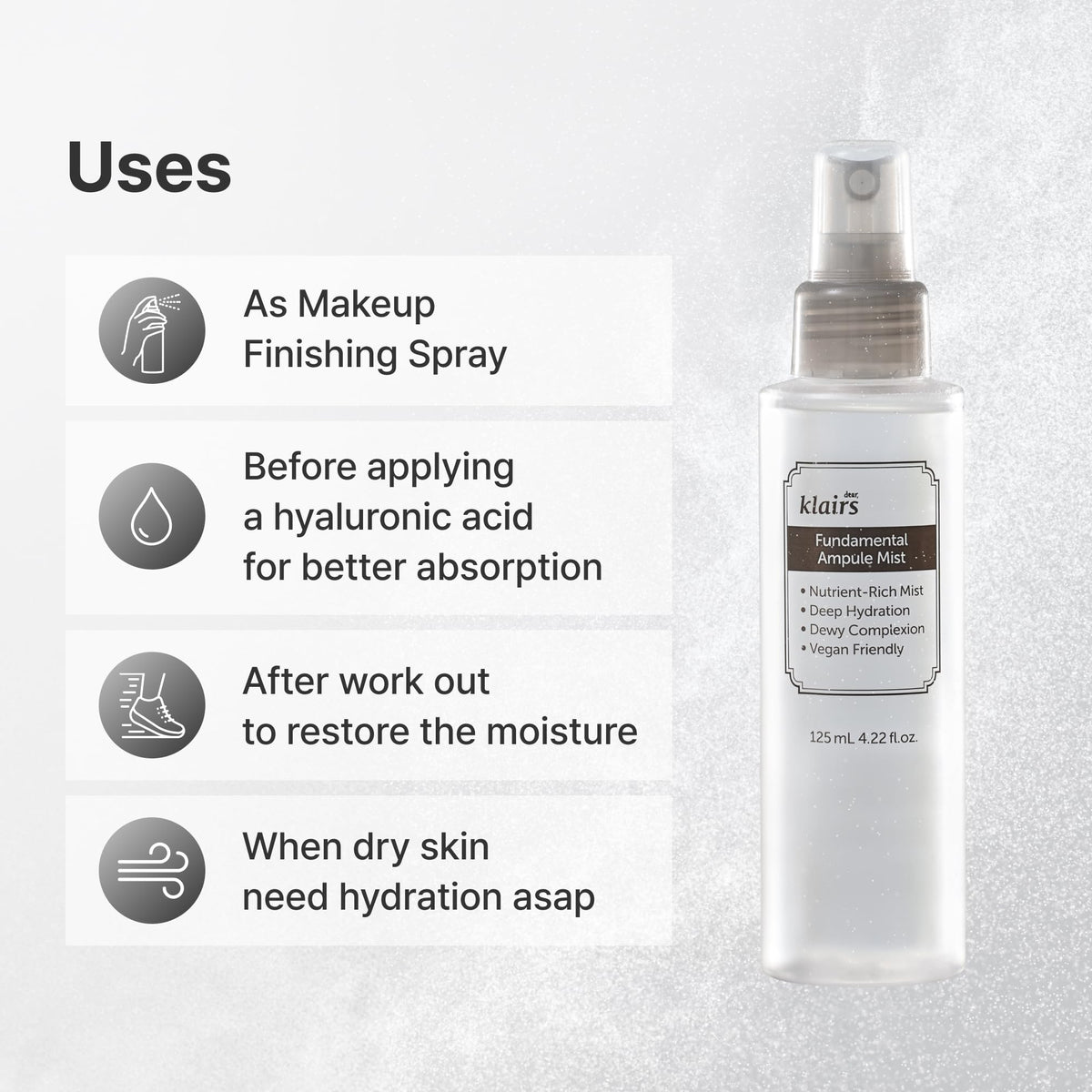 DearKlairs clear lightweight texture on fingertips showing non-sticky feel