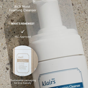 DearKlairs being massaged onto skin demonstrating gentle cleansing action benefit