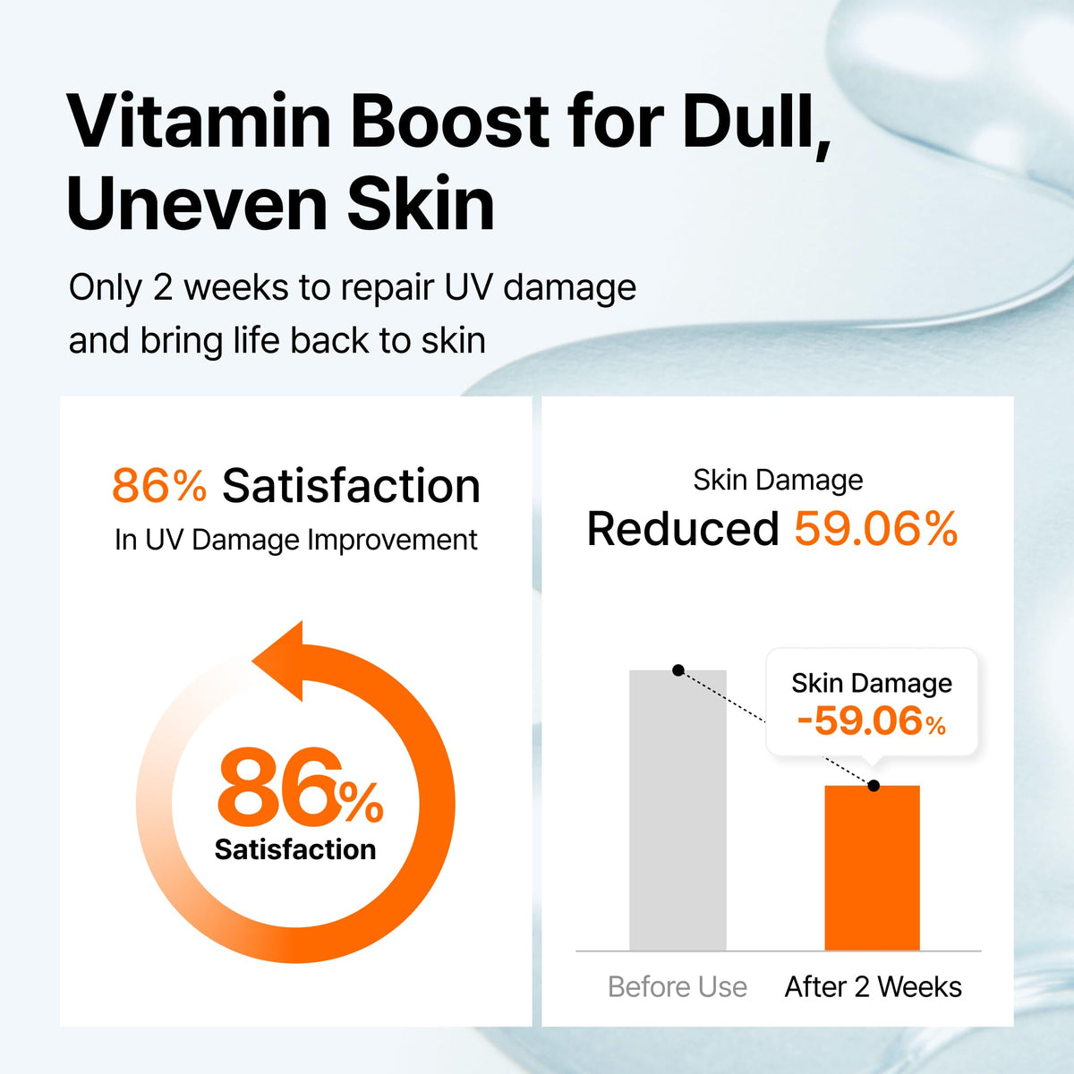 DearKlairs before and after swatch comparison illustrating reduced dark spot appearance