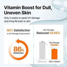 DearKlairs before and after swatch comparison illustrating reduced dark spot appearance
