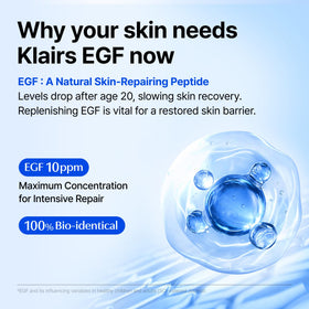 DearKlairs blue serum pouring to show guaiazulene calming color
