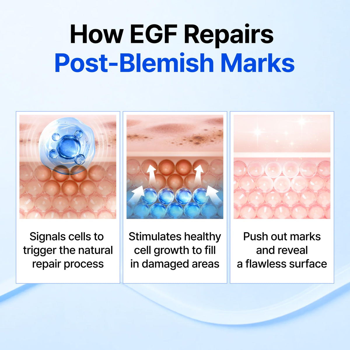 DearKlairs bottle label close-up showing EGF and FGF ingredient info