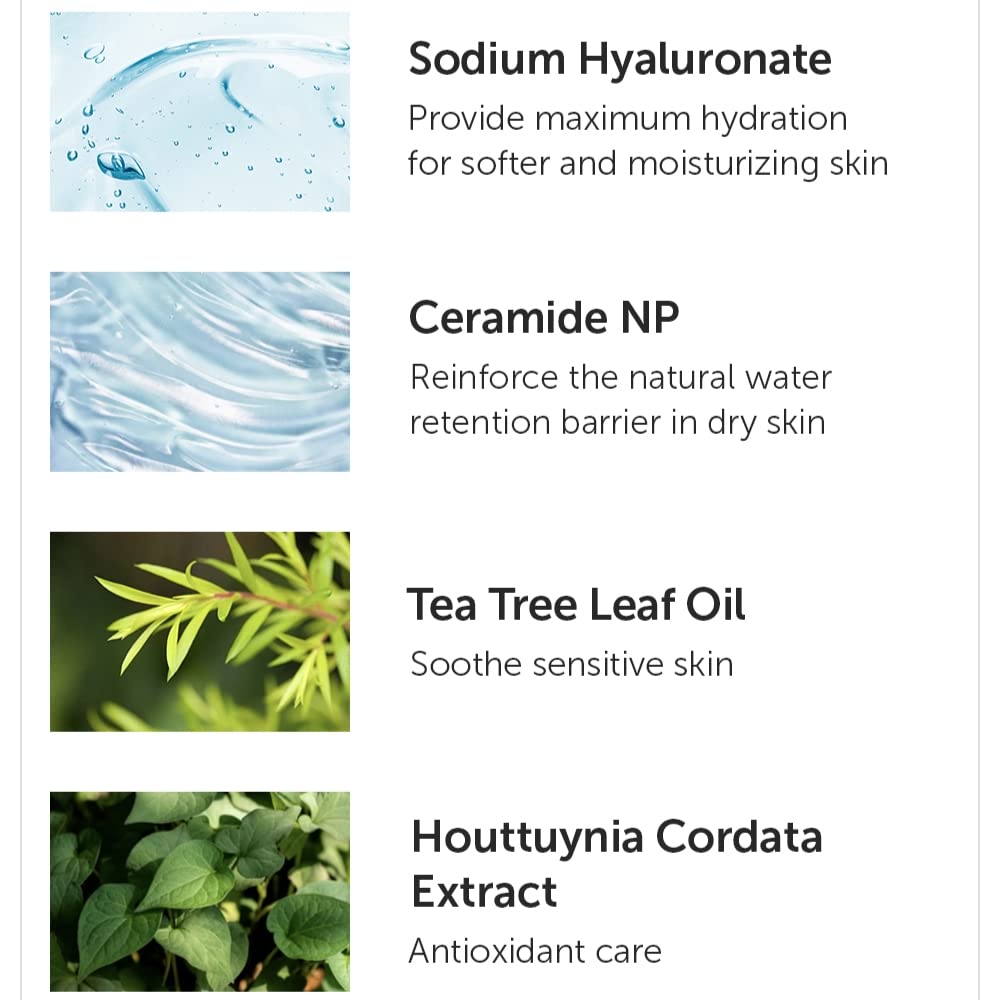 DearKlairs ingredients label highlighting amino acids, hyaluronic acid and ceramide benefit