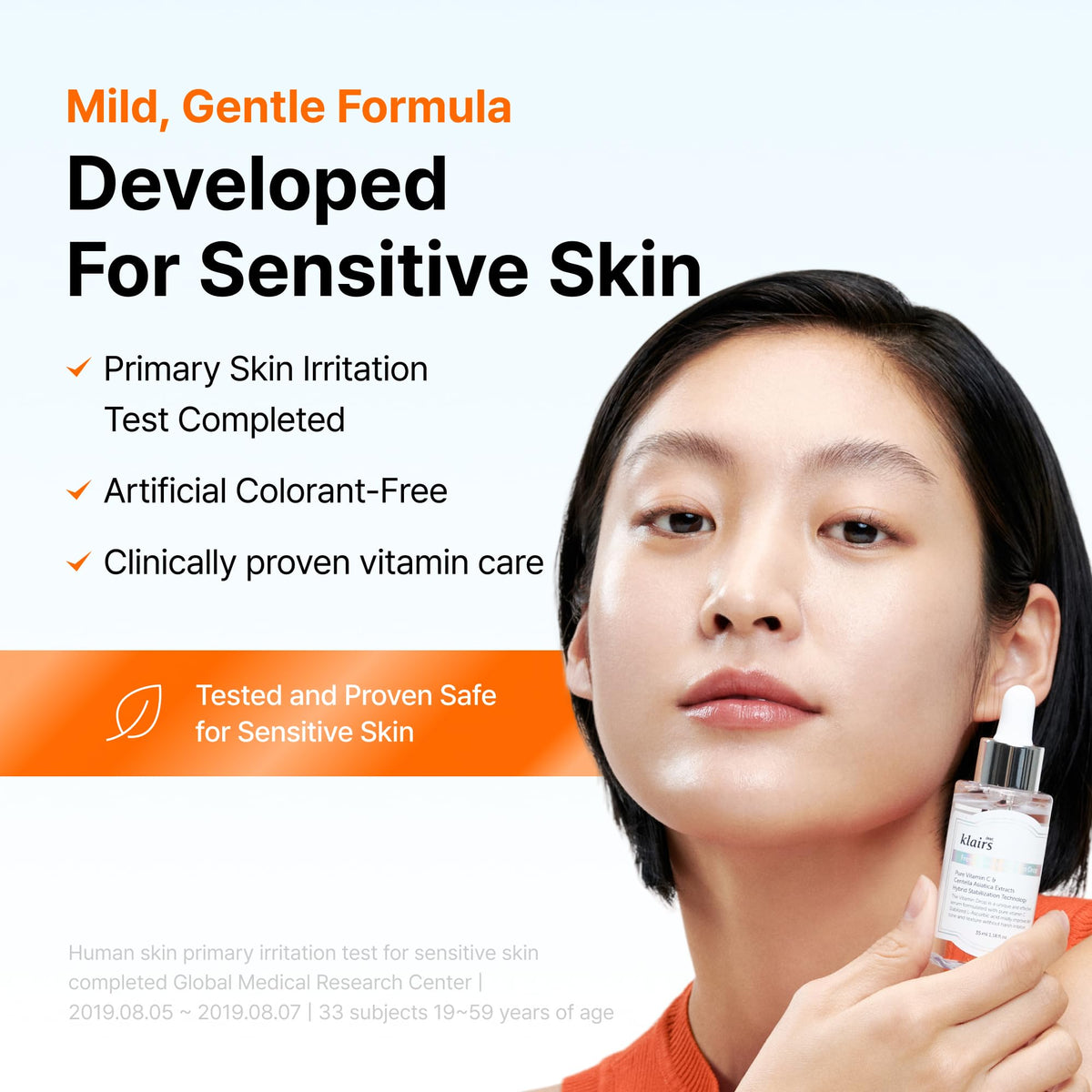 DearKlairs label ingredients close-up showing key actives and transparency benefit