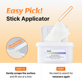 DearKlairs pad torn into four sections for targeted under-eye and smile-line care