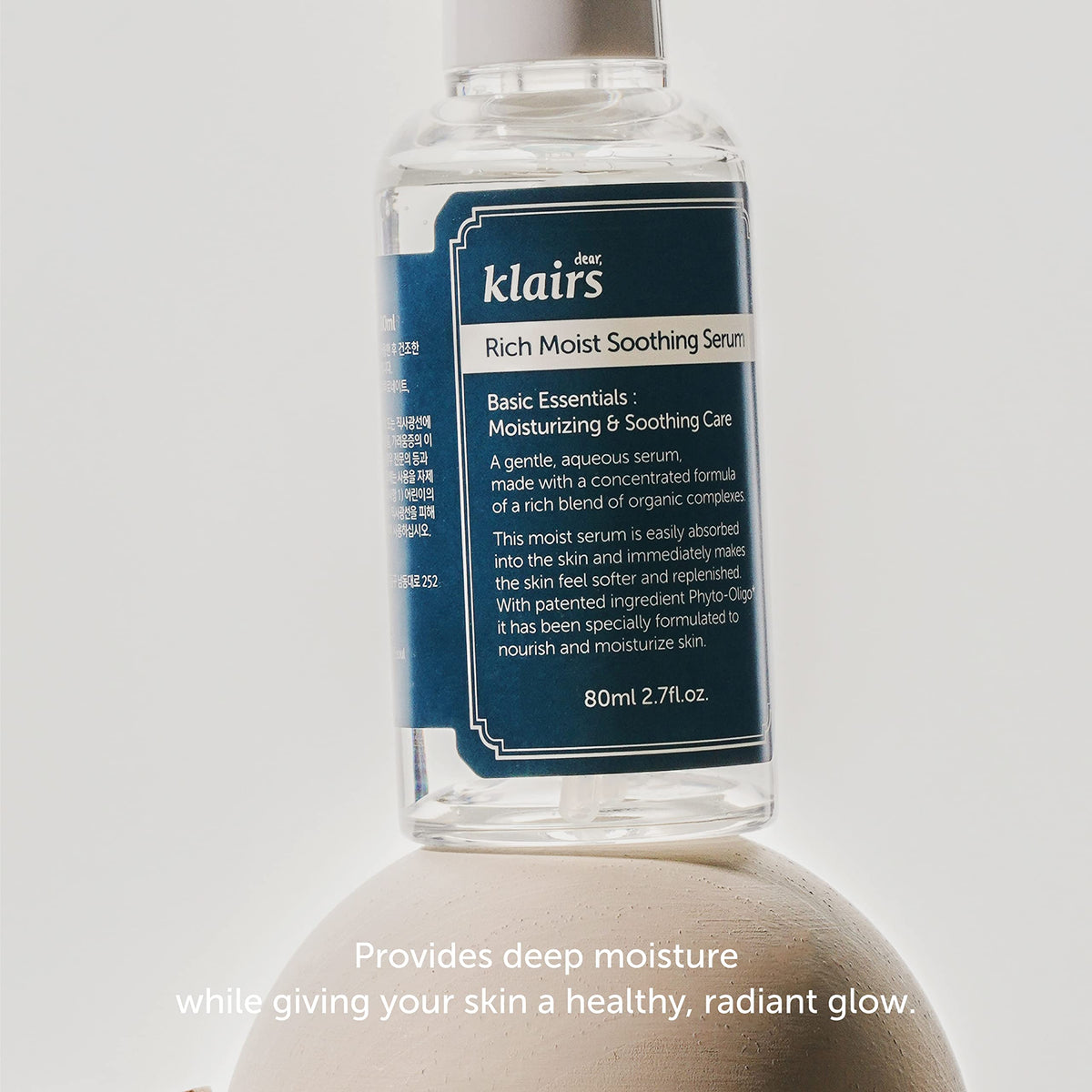 DearKlairs close-up pump texture highlighting fast-absorbing lightweight feel