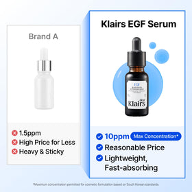DearKlairs serum in a travel kit flatlay for on-the-go skincare convenience