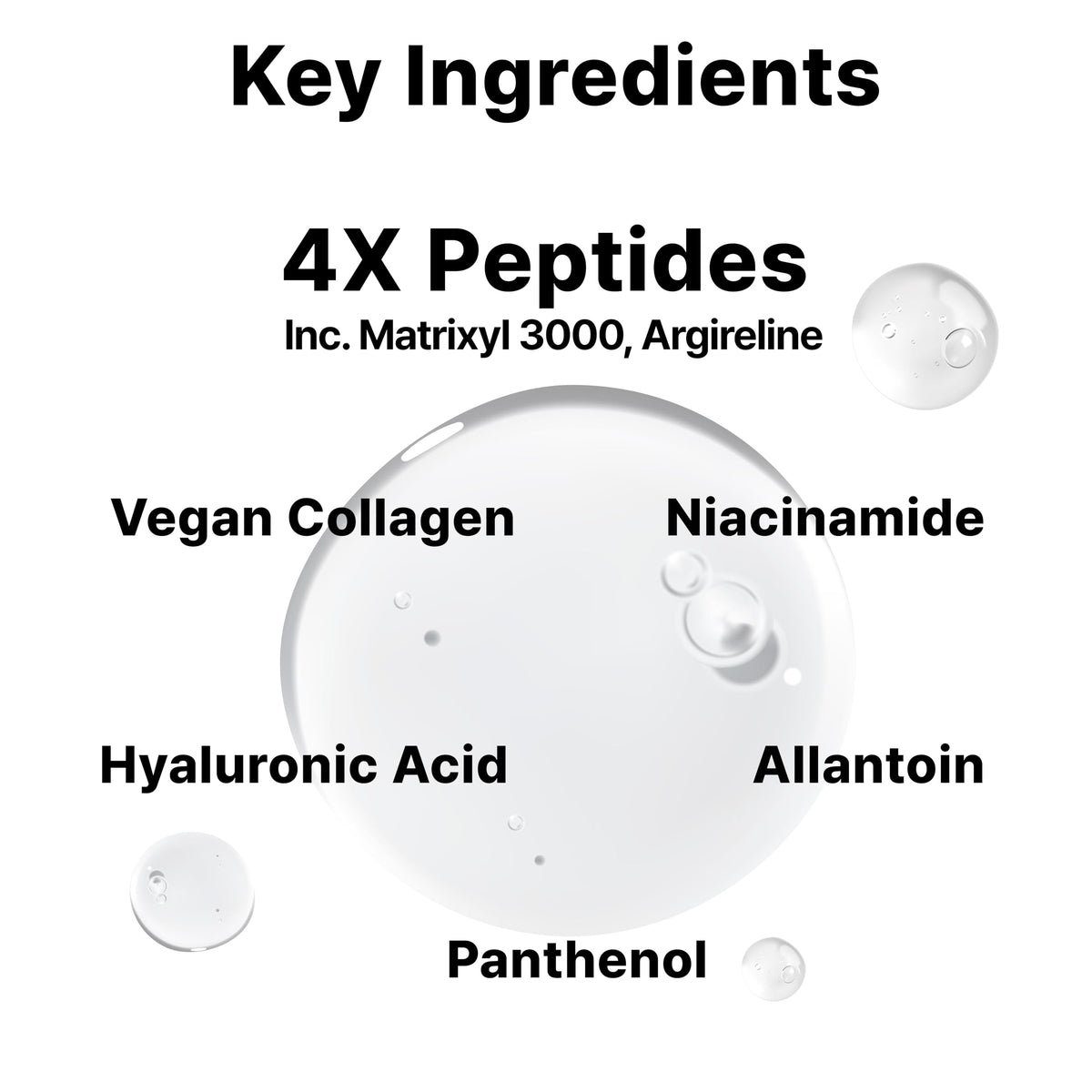 DearMYDEW ingredient panel close-up proving peptide and hyaluronic content