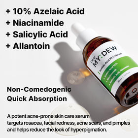 DearMYDEW serum texture close-up demonstrating lightweight absorption