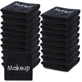 DEAYOU pack of black towels front view showing quantity and benefit