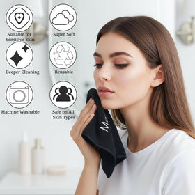 DEAYOU towel removing mascara showing effective makeup removal