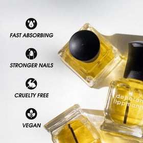 Deborah Lippmann application on cuticle demonstrating hydration and conditioning benefit