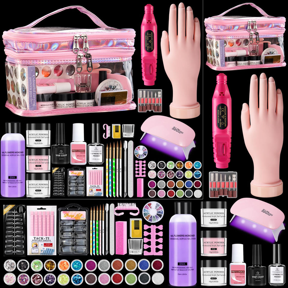 Deciniee front packaging showing complete beginner kit and pink cosmetic bag for organized storage
