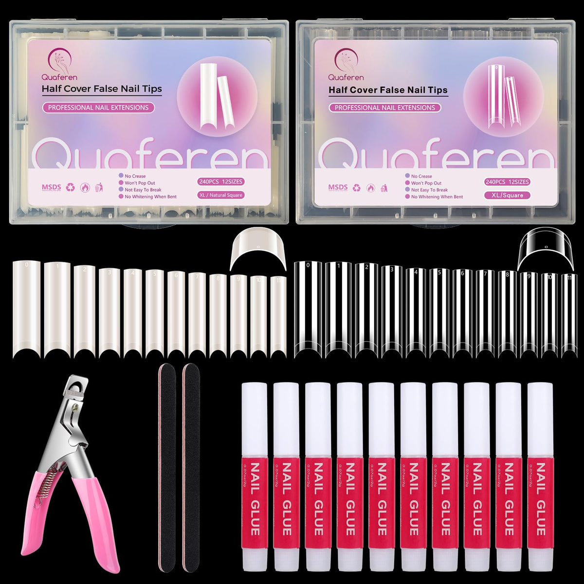 Deciniee front packaging showing both packs and included glue for quick start