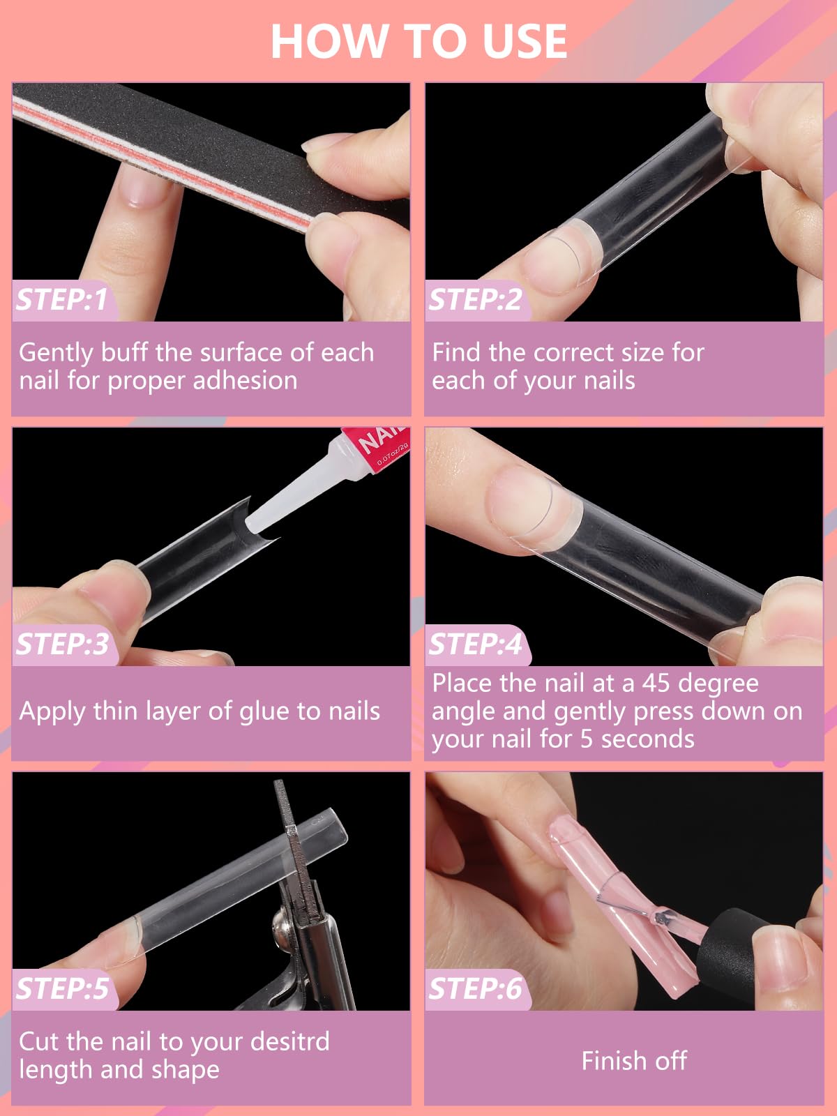 Deciniee tips being filed into stiletto shape for durable custom finishes