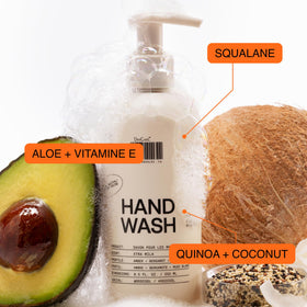 Hands using DedCool Taunt hand wash with lather demonstrating effective cleansing and softness