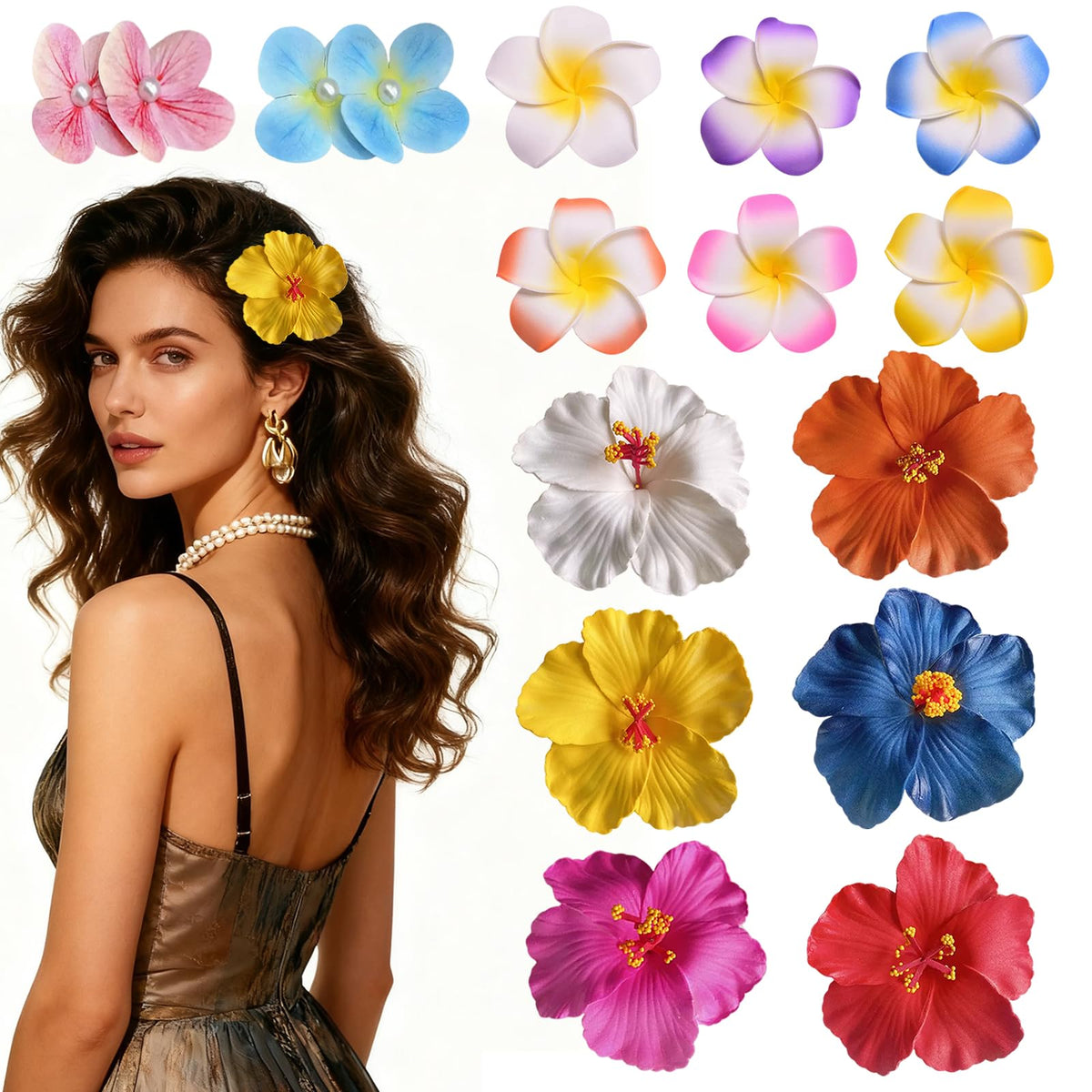DEDIULE front packaging showing 14 plumeria clips, easy gift presentation