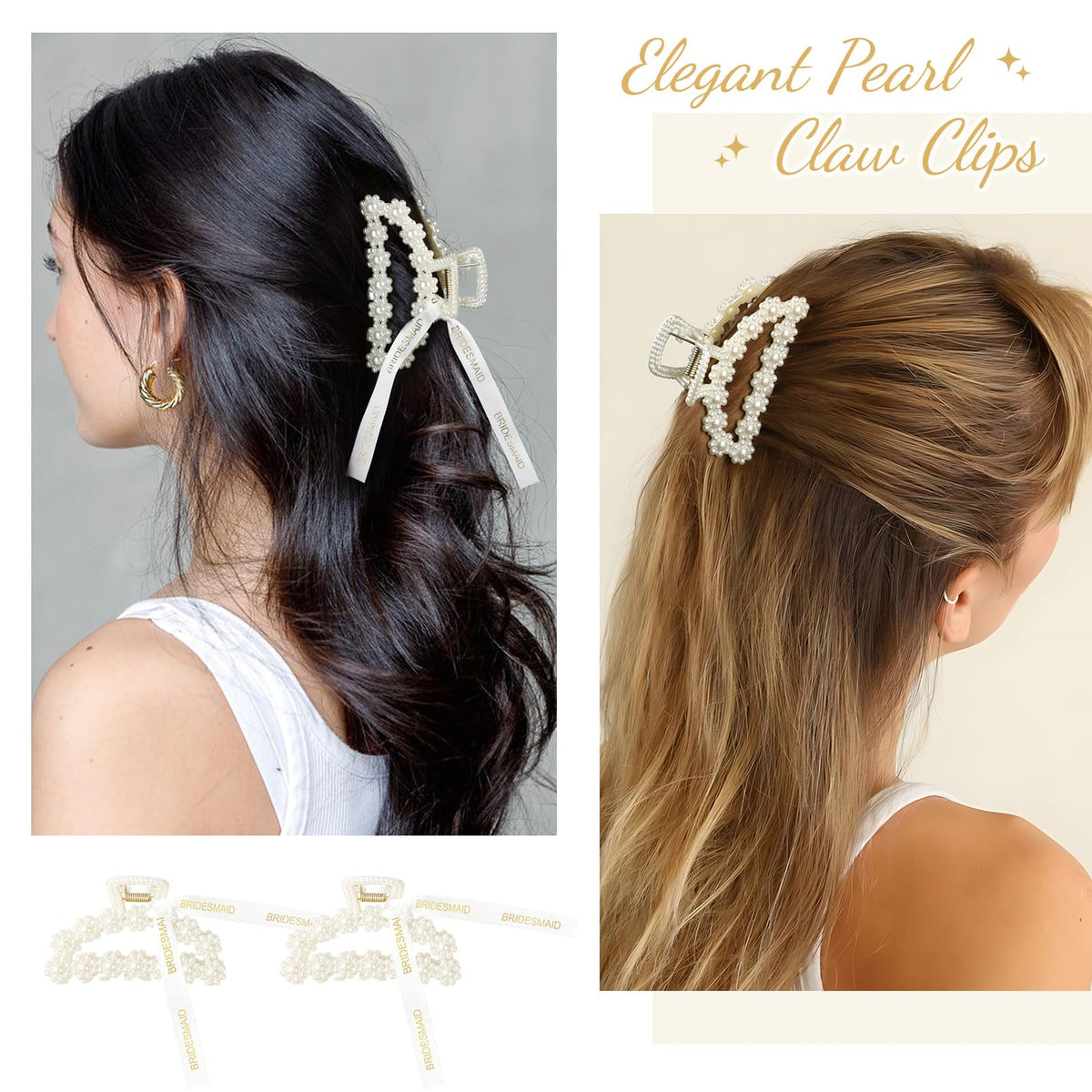 DEEKA ribbon with gold 'BRIDESMAID' lettering, clear role labeling