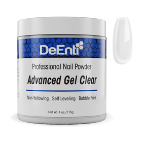 DeEnti clear acrylic jar front showing professional packaging and clarity