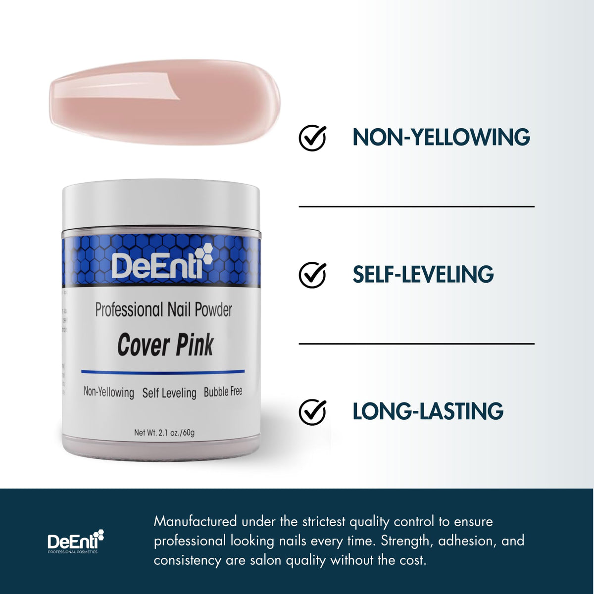 DeEnti cover pink with brush bead demonstrating consistent bead formation benefit