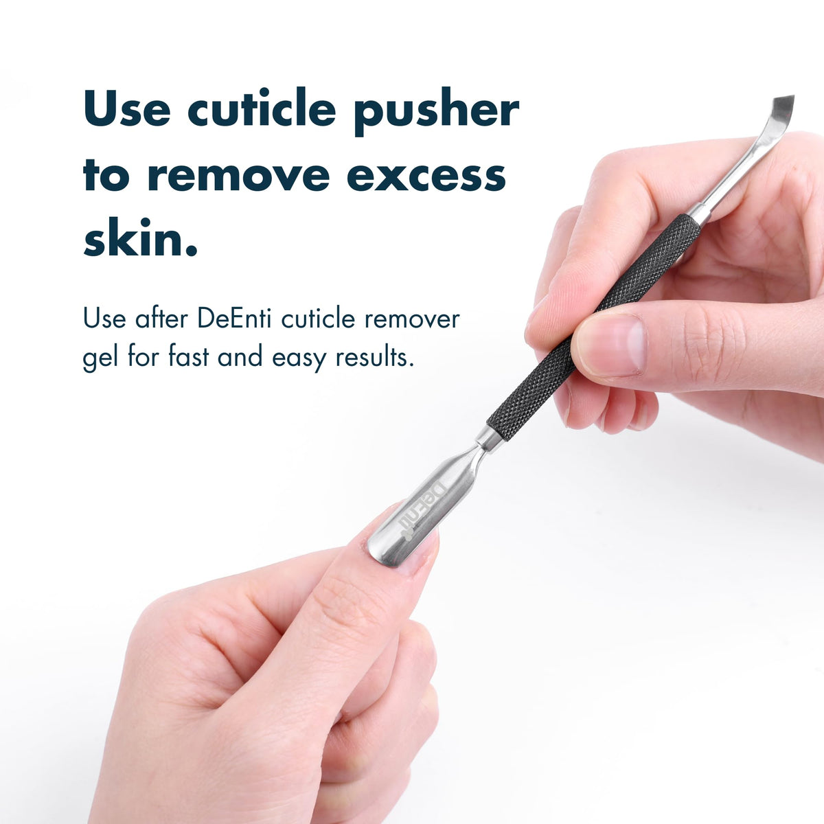 DeEnti vitamin E cuticle oil bottle detail highlighting nourishing formula