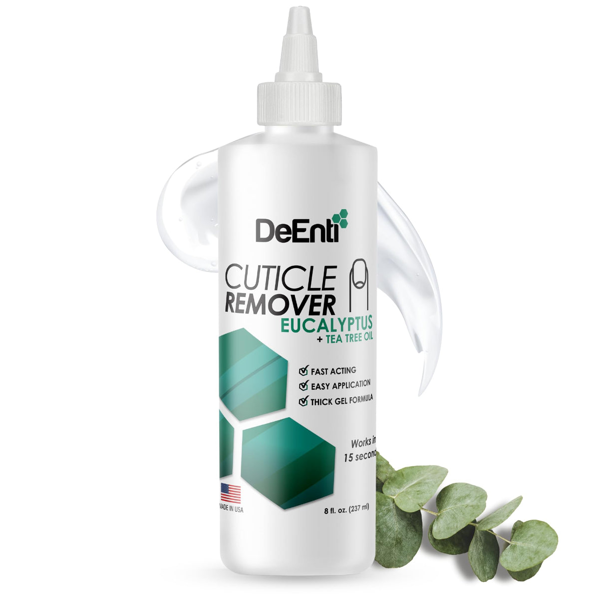 DeEnti front bottle view showing label and 8 oz size for professional use