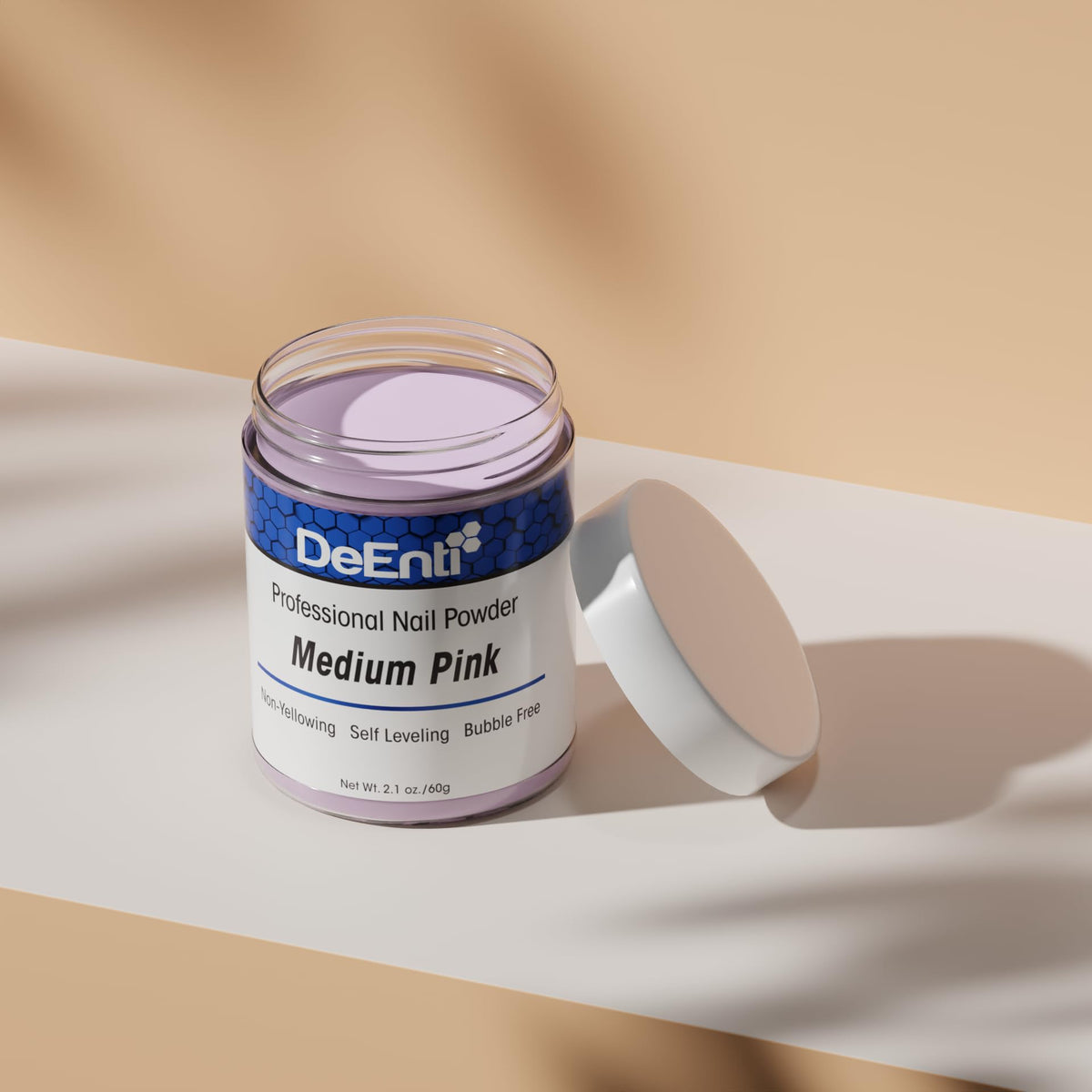 DeEnti powder texture under light showcasing consistent pigment and clarity