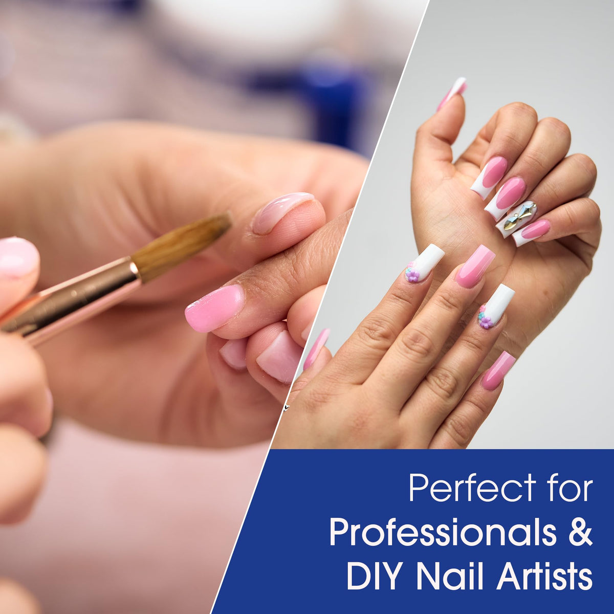 Pouring DeEnti Nomma Plus into dish demonstrating easy flow and controlled mixing benefit